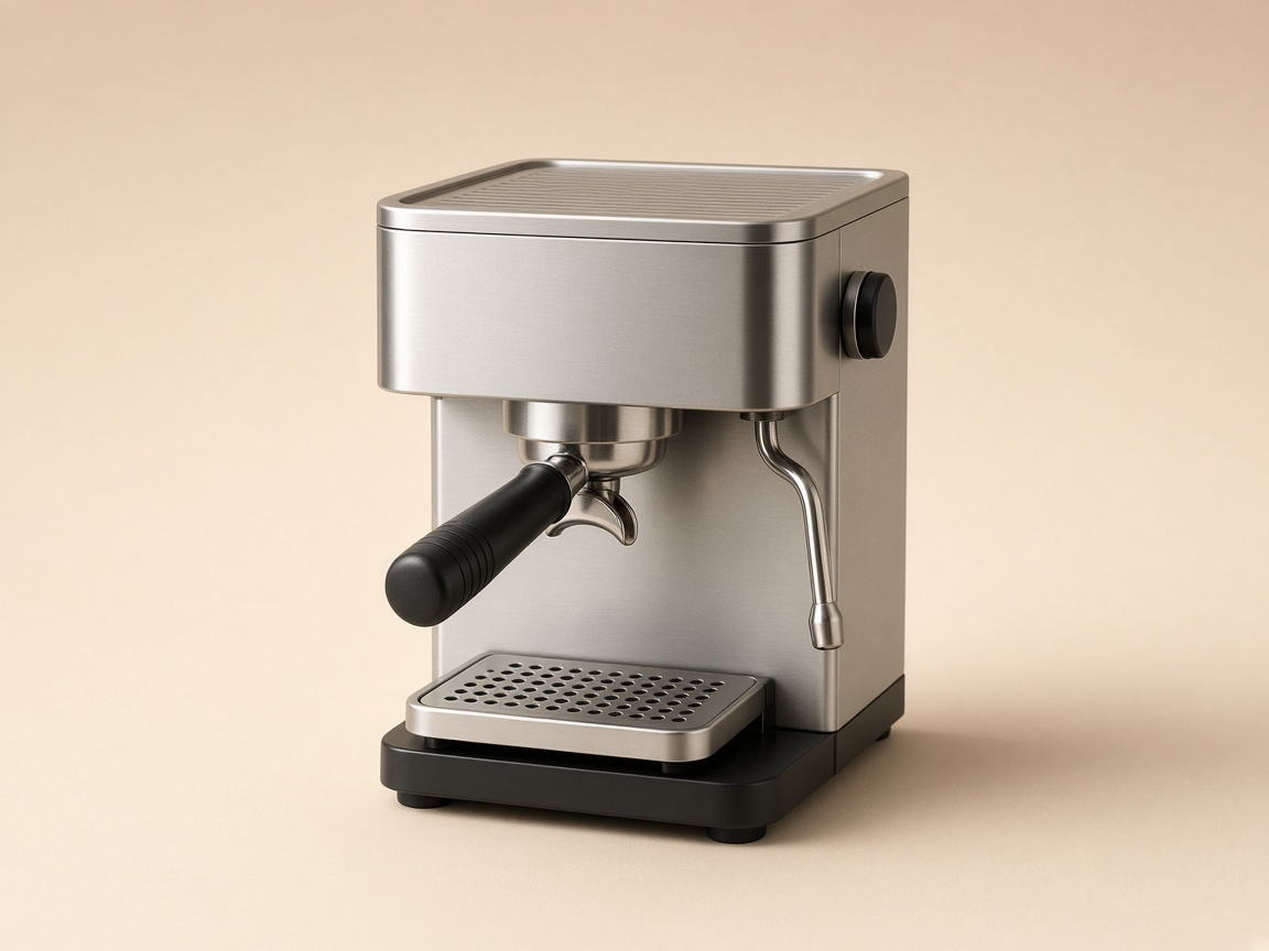 Machine espresso porte-filtre compacte vue produit studio