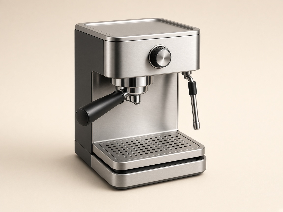 Machine porte-filtre espresso débutant vue produit studio