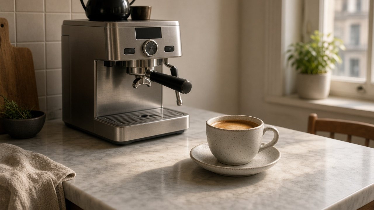 Machine à café automatique et tasse de café